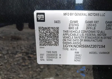 2021 Cadillac Xt5 Awd Premium Luxury from USA, damaged, VIN 1GYKNDRS6MZ207154